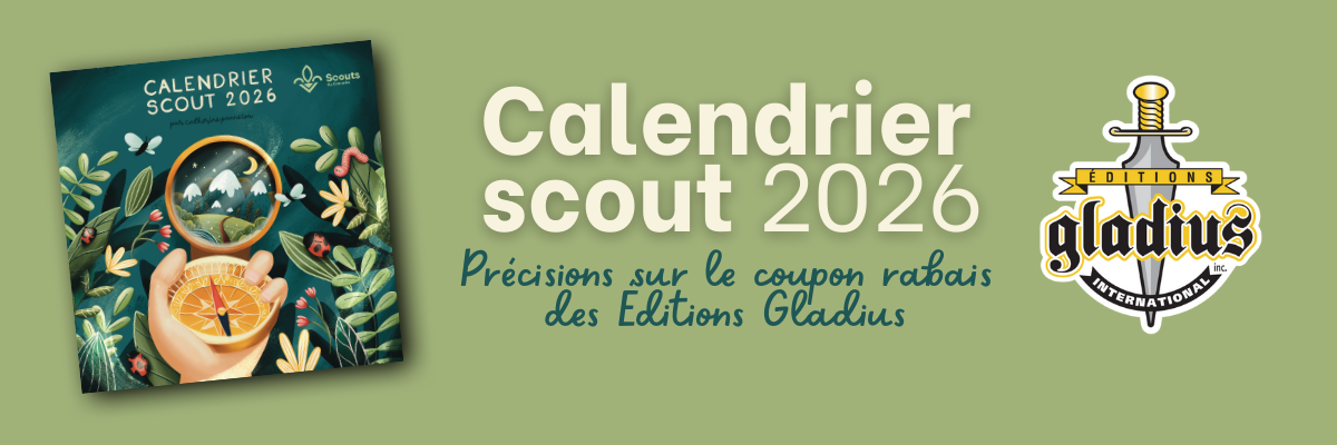 Calendrier scout 2026 &#8211; Précisions sur le coupon rabais des Éditions Gladius