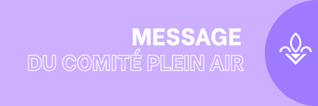 Message du comité plein air