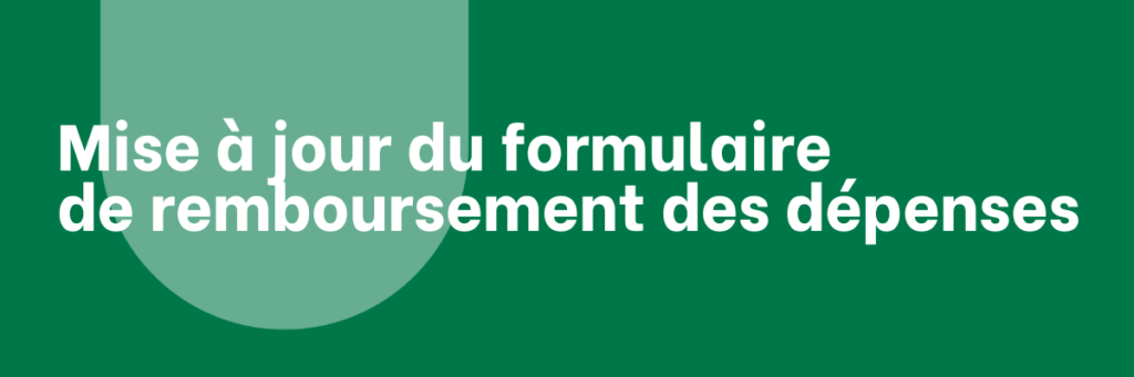 Mise à jour du formulaire de remboursement des dépenses